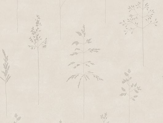 Простой и ненавязчивый узор из стеблей различных трав, выполненный в бежевых оттенках на обоях для стен от Borastapeter, Everyday Moments, Архив, Обои для квартиры, Обои для стен, Обои с рисунком