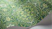 Флизелиновые обои пр-во Великобритания коллекция Seville от Cole & Son, рисунок под названием Piccadilly имитация керамической плитки в зеленом и белом цвете. Обои для кухни. Купить обои в интернет-магазине, бесплатная доставка, большой ассортимент