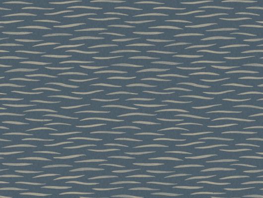 Динамичная река воплощена мазками кисти шведского дизайнера картонного цвета на синем фоне в интернет каталоге "О-дизайн", Simplicity, Архив, Новинки, Обои для гостиной, Обои для квартиры