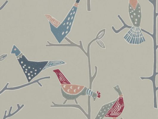 Выбрать флизелиновые обои с графичными птицами для кабинета Passaro арт. 111924 из коллекции Japandi  от Scion в интернет-магазине, Japandi, Обои для гостиной, Обои для кабинета