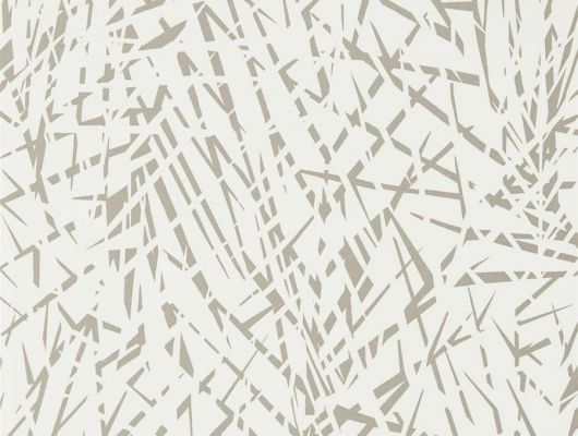 Продажа обоев для комнаты Lorenza арт. 112233 из коллекции Mirador, Harlequin с абстрактным изображением серебристых пальмовых листьев на белом фоне в салонах ОДизайн., Mirador, Обои для гостиной, Обои для кабинета
