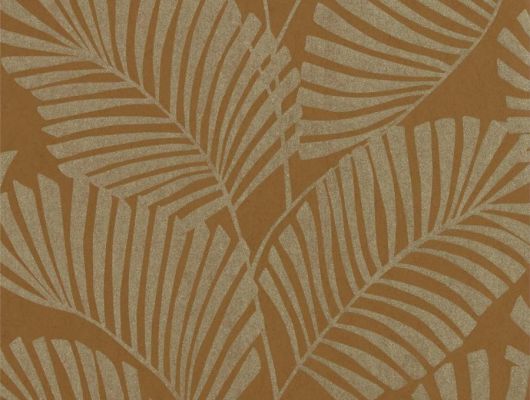 Купить обои в гостиную арт. 112138 дизайн Mala из коллекции Salinas от Harlequin, Великобритания с рисунком тропических листьев  серебристого цвета на коричневом фоне  в интернет-магазине в Москве, недорого, Salinas, Обои для гостиной, Обои для спальни