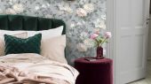 Шведские обои для стен спальни с цветочным рисунком