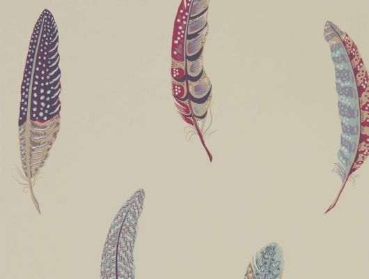 Подобрать обои для интерьера прихожей с необычным дизайном Lismore в виде перьев птиц из коллекции Elysian арт. 216607 от производителя Sanderson, Elysian