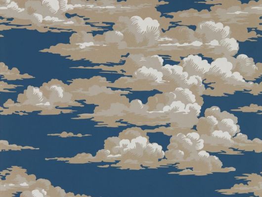 Выбрать флизелиновые арт. 216602 дизайн Silvi Clouds с облаками на темном синем фоне для ремонта дачи из коллекции Elysian от Sanderson в шоу-руме в Москве, Elysian, Обои для гостиной, Обои для спальни