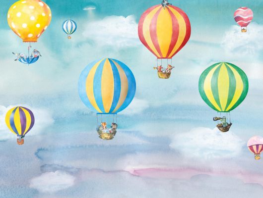 Яркое  панно "Sky Band" арт.ETD10 005, из коллекции Etude, на стену с изображением воздушных шаров, купить в интернет-магазине, Etude, Индивидуальное панно, Обои для гостиной, Обои для кабинета, Фотообои