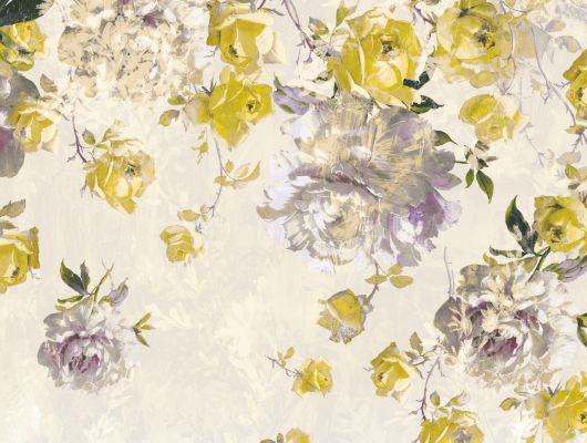 Фактурное панно "Blooming Garden" арт.ETD3 005, из коллекции Etude, фабрики Loymina, с изображением желтых роз , обои для спальни, заказать в интерент-магазине, Etude, Индивидуальное панно, Обои для кухни, Фотообои