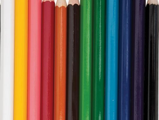 Фотопанно для детей с яркими цветными карандашами стоящими как огромный забор, Hide & Seek, Детские обои, Детские фотообои, Флизелиновые обои, Фотообои